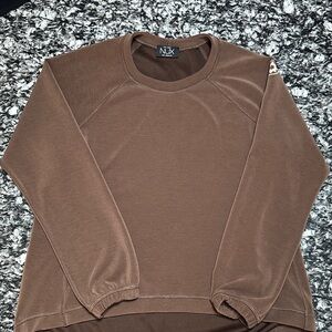 NUX Women’s Brown Crewneck Pullover Sweatshirt